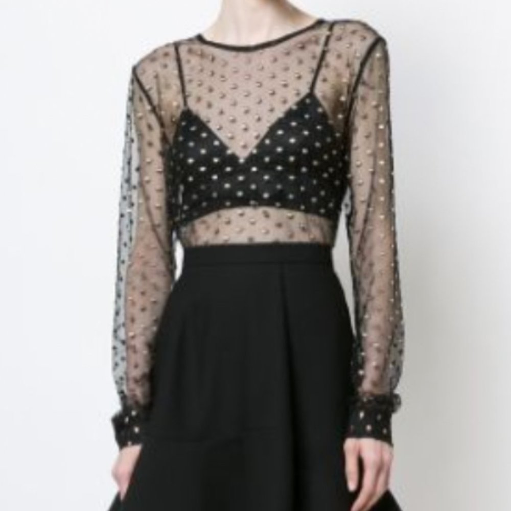 Dodo Bar Or Sheer long sleeved top SIZE 6